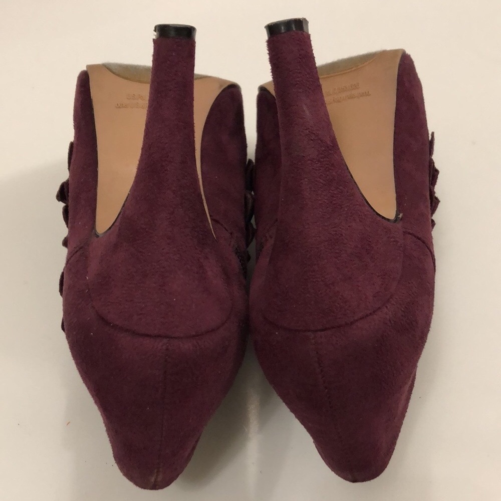Madden Girl 9 Purple Ankle Boot Heel shoe Platform Ruffle side zipper Excellent - Picture 7 of 11